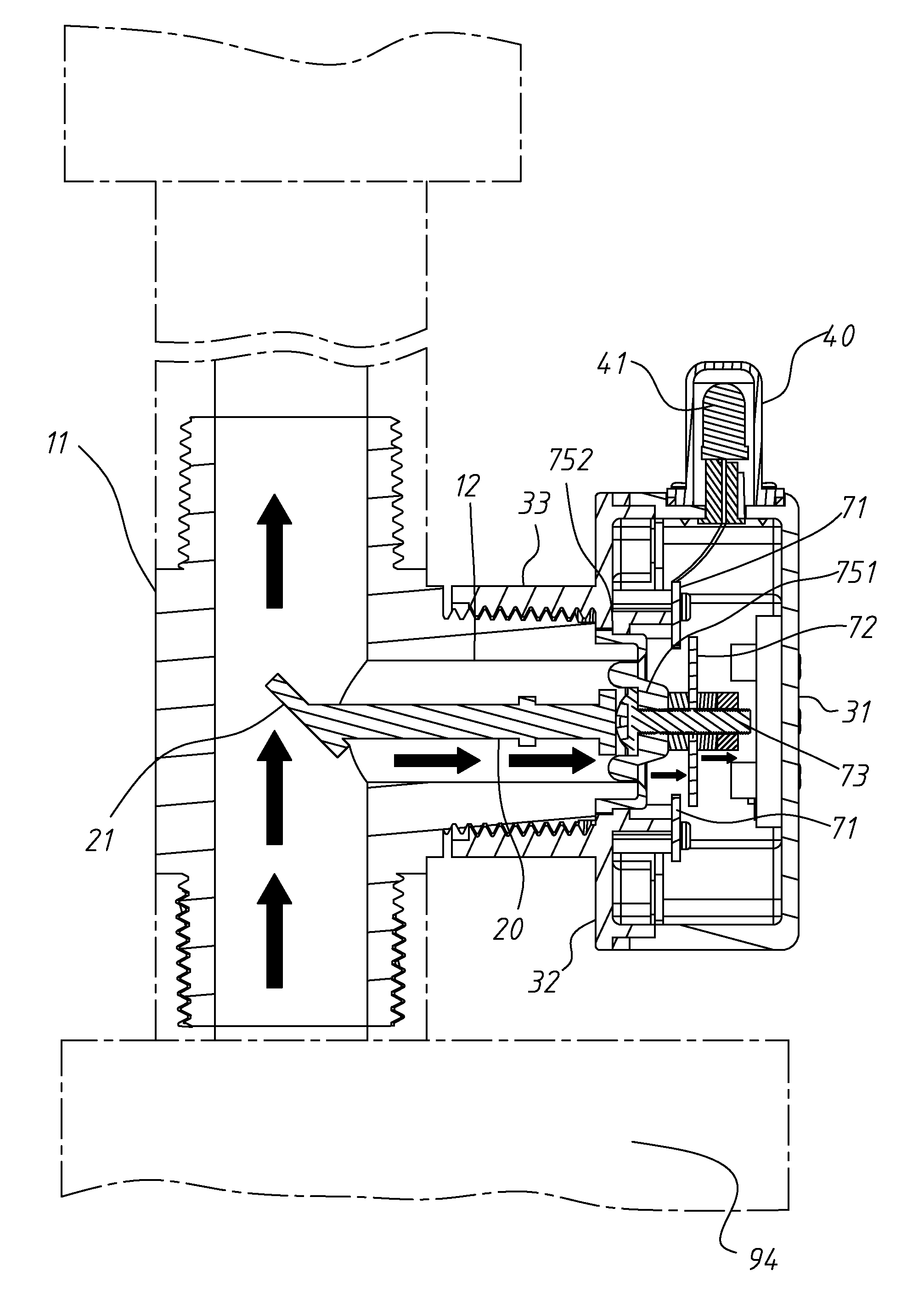 Flow indicator for showing blocking of filter cotton