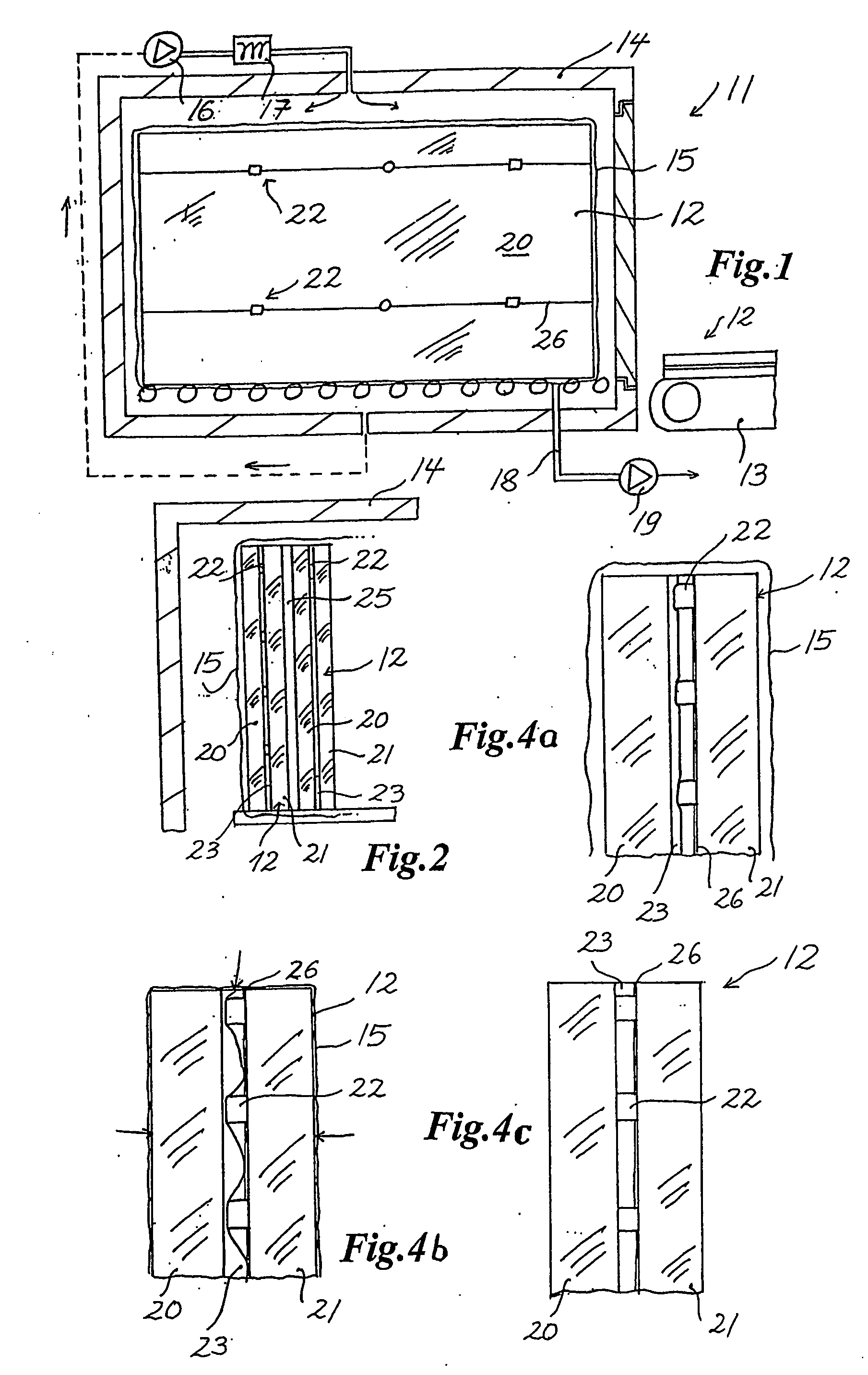Method and device for producing composite elements and composite element