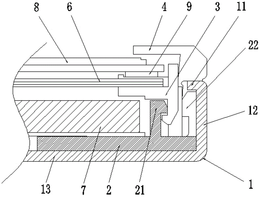 Television display and side frame structure thereof