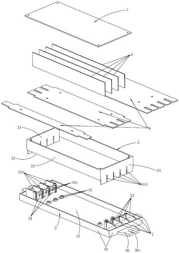 Increased safety glue filling drive box and lamps using the increased safety glue filling drive box