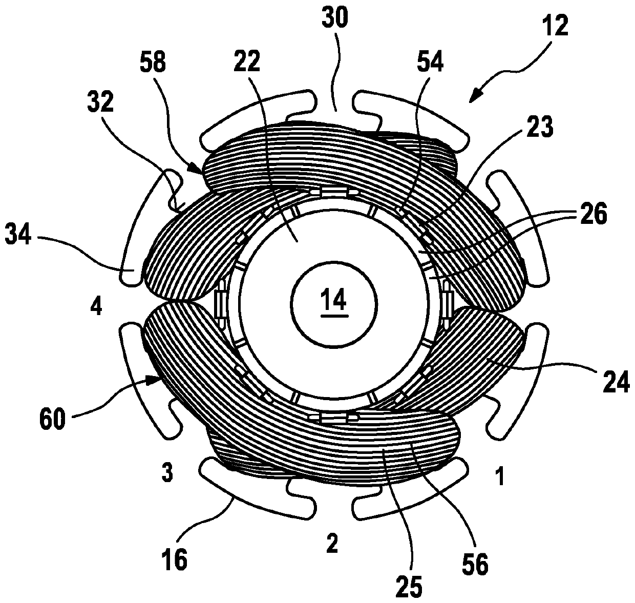 Rotor, electric machine containing said type of rotor, and method for producing a rotor