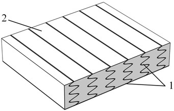 Underwater sound absorption structure of sinusoidal partition plates filled viscous-elastic materials