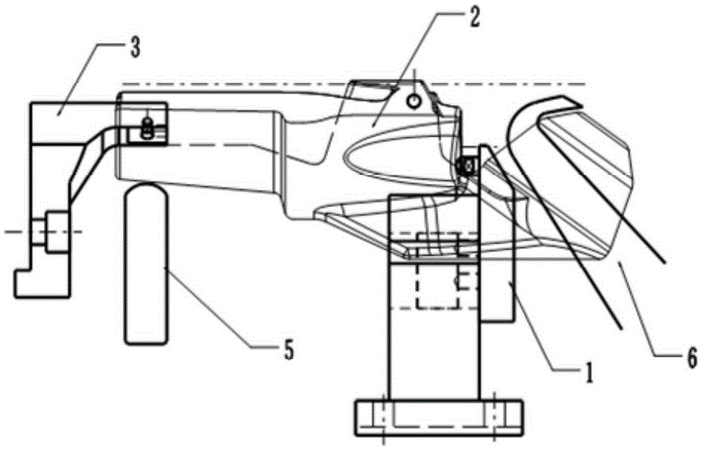 Datum plane and hole processing clamp for tricone bit legs