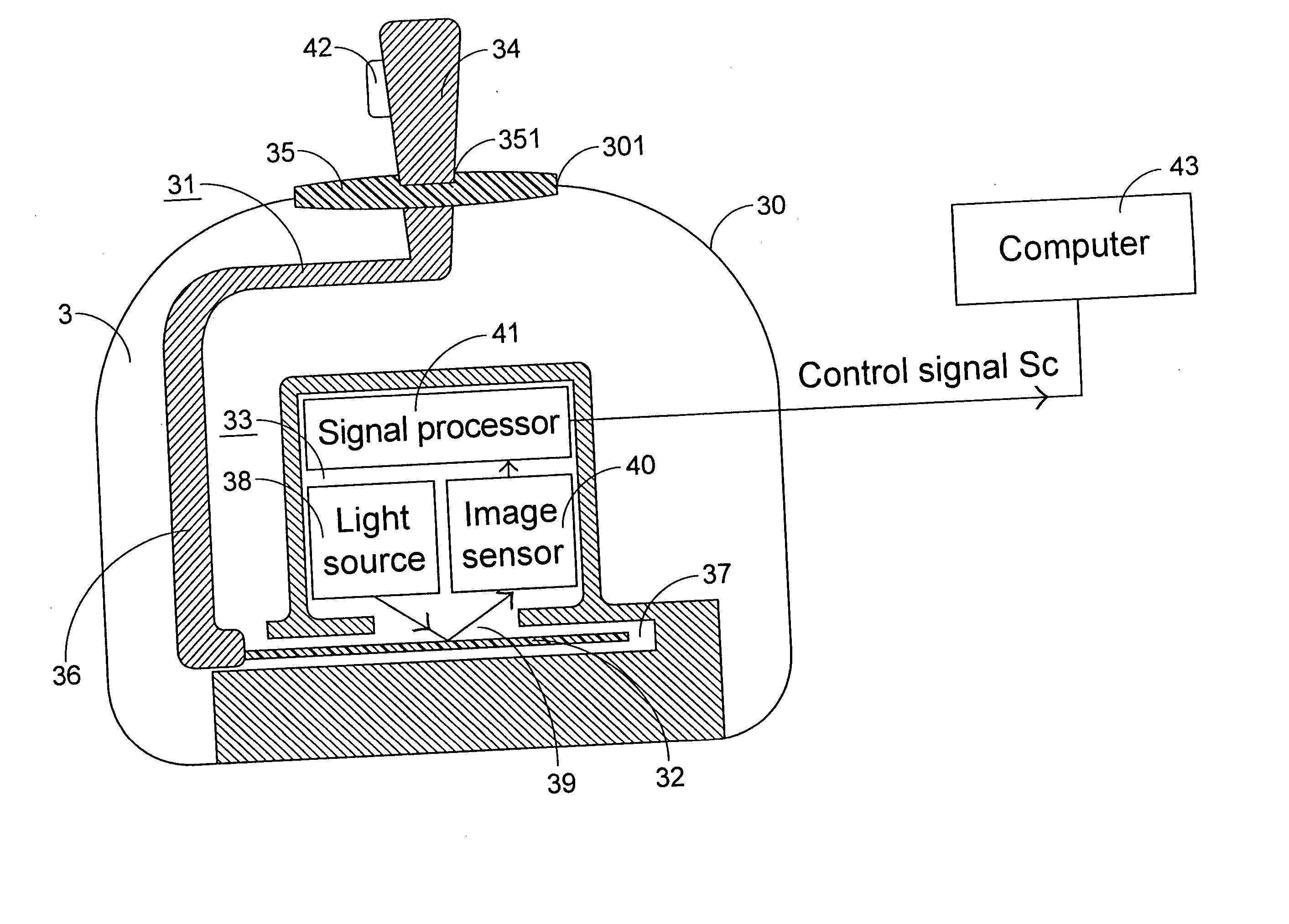 Optical computer pointer and optical cursor/frame control method