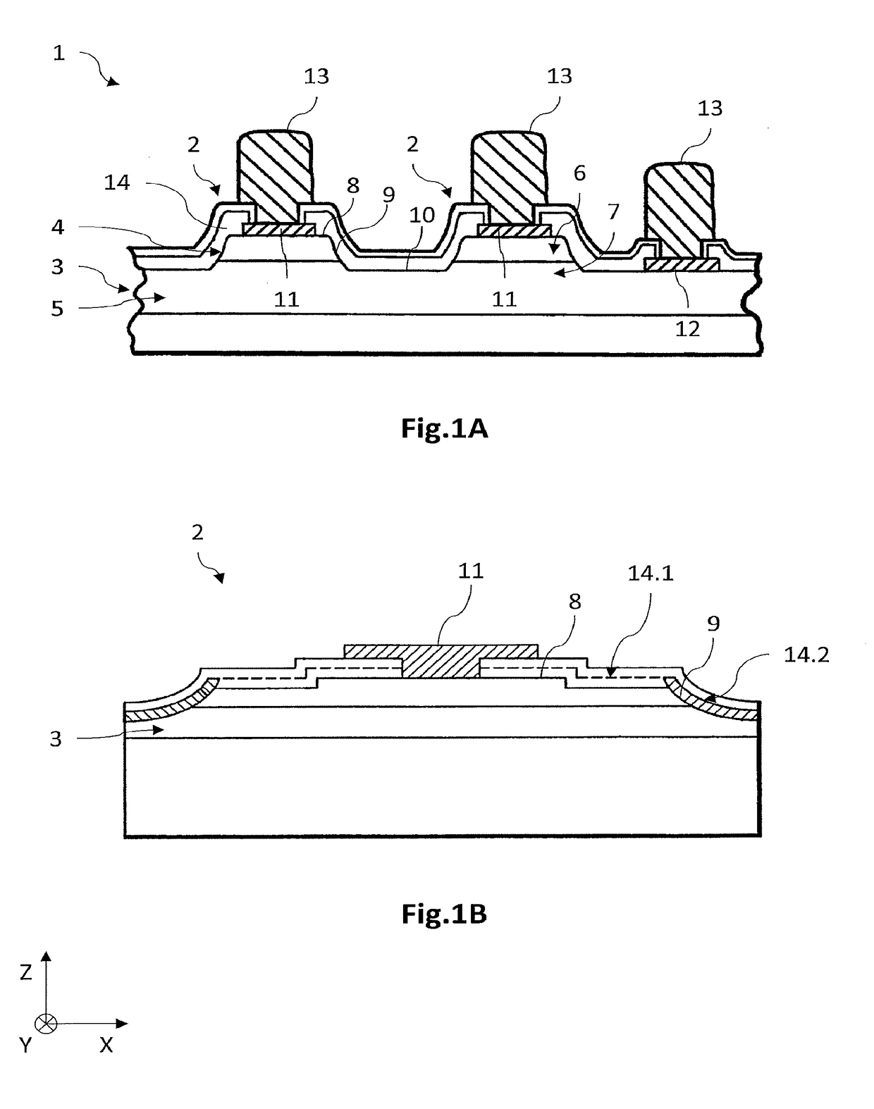 Process for producing an array of mesa-structured photodiodes