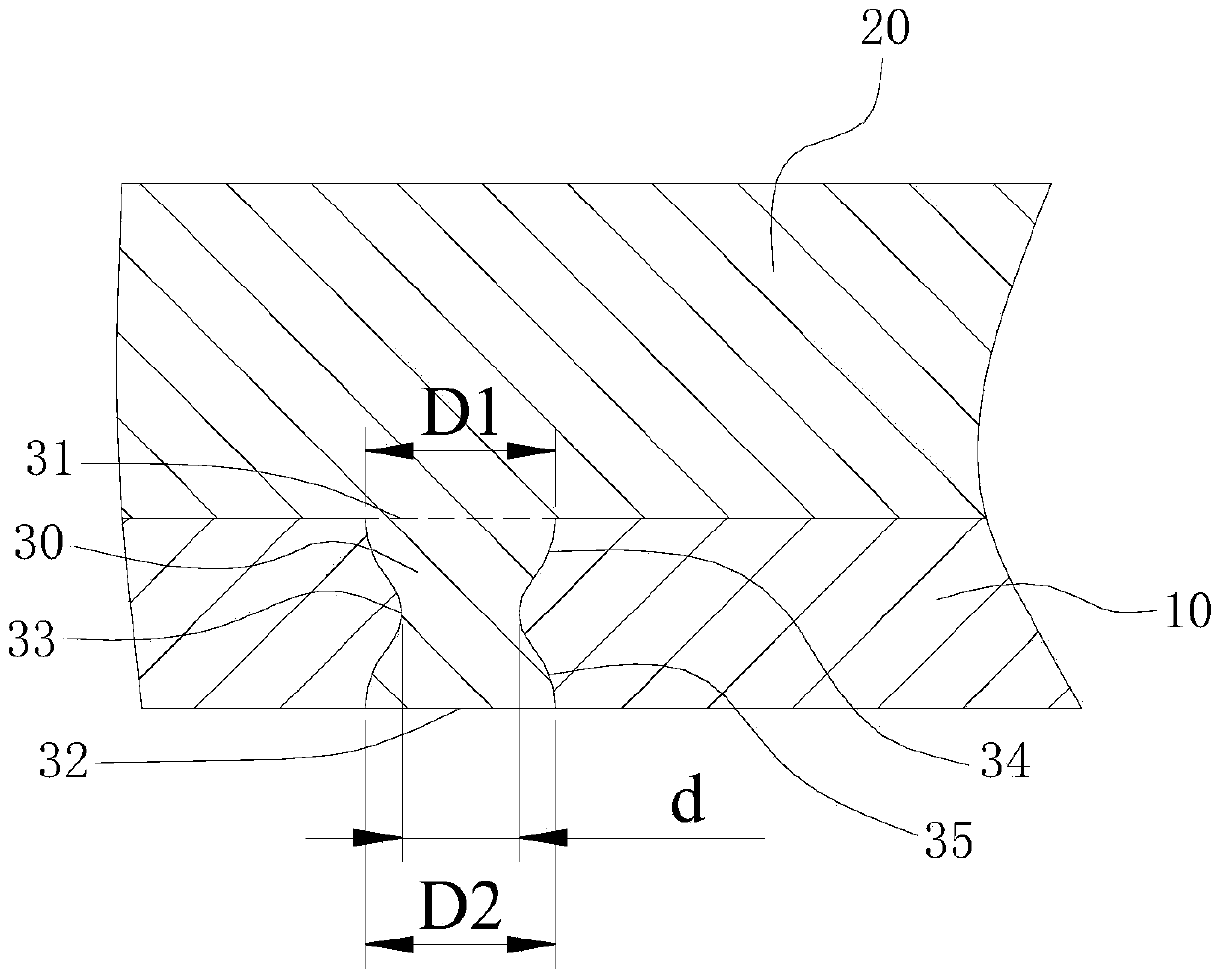 Plastic cement and hard base material combining structure, combining method and LED (light emitting diode) lamp support frame