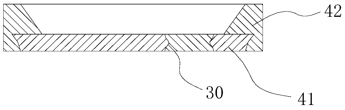 Plastic cement and hard base material combining structure, combining method and LED (light emitting diode) lamp support frame