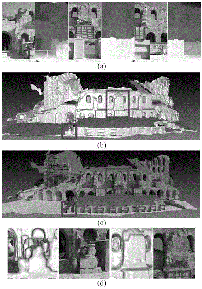 High-quality texture mapping method aiming at complicated three-dimensional scene