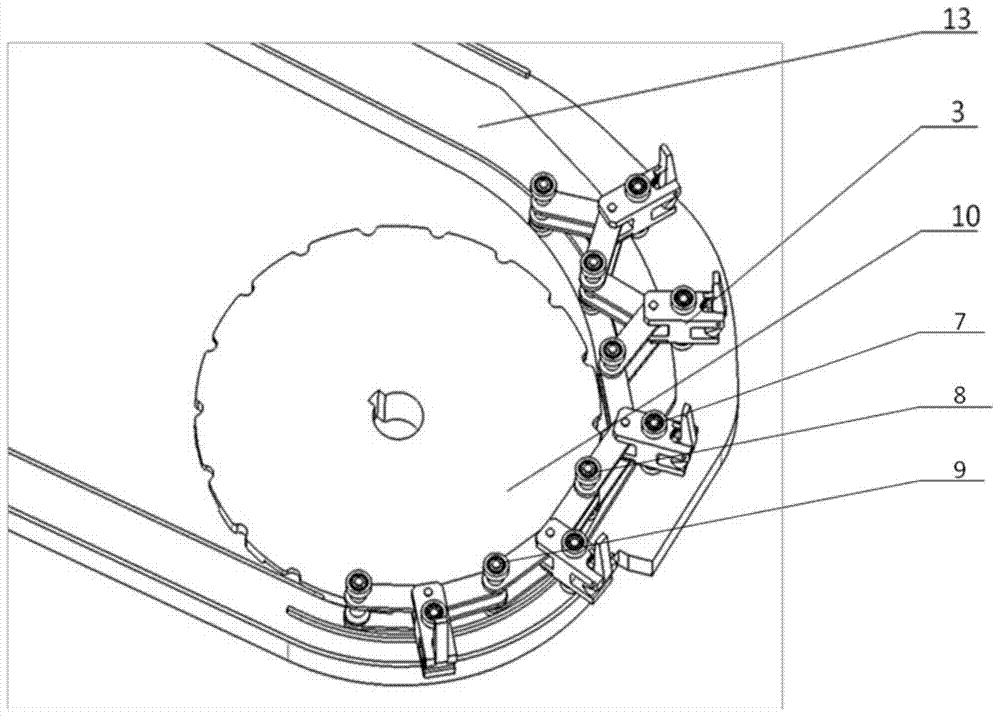 Track mechanism of synchronous bidirectional stretching machine with controllable chain clip track direction