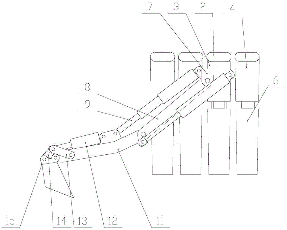 A raking device for coal mining shield support