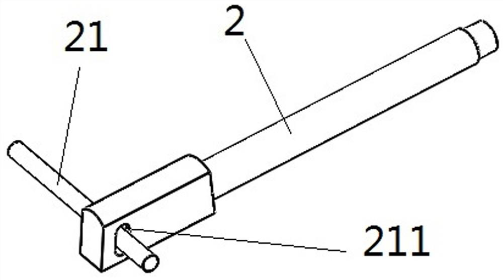 Mold release structure for four-angle core drawing of side face of air outlet shell