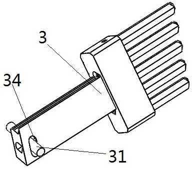 Mold release structure for four-angle core drawing of side face of air outlet shell