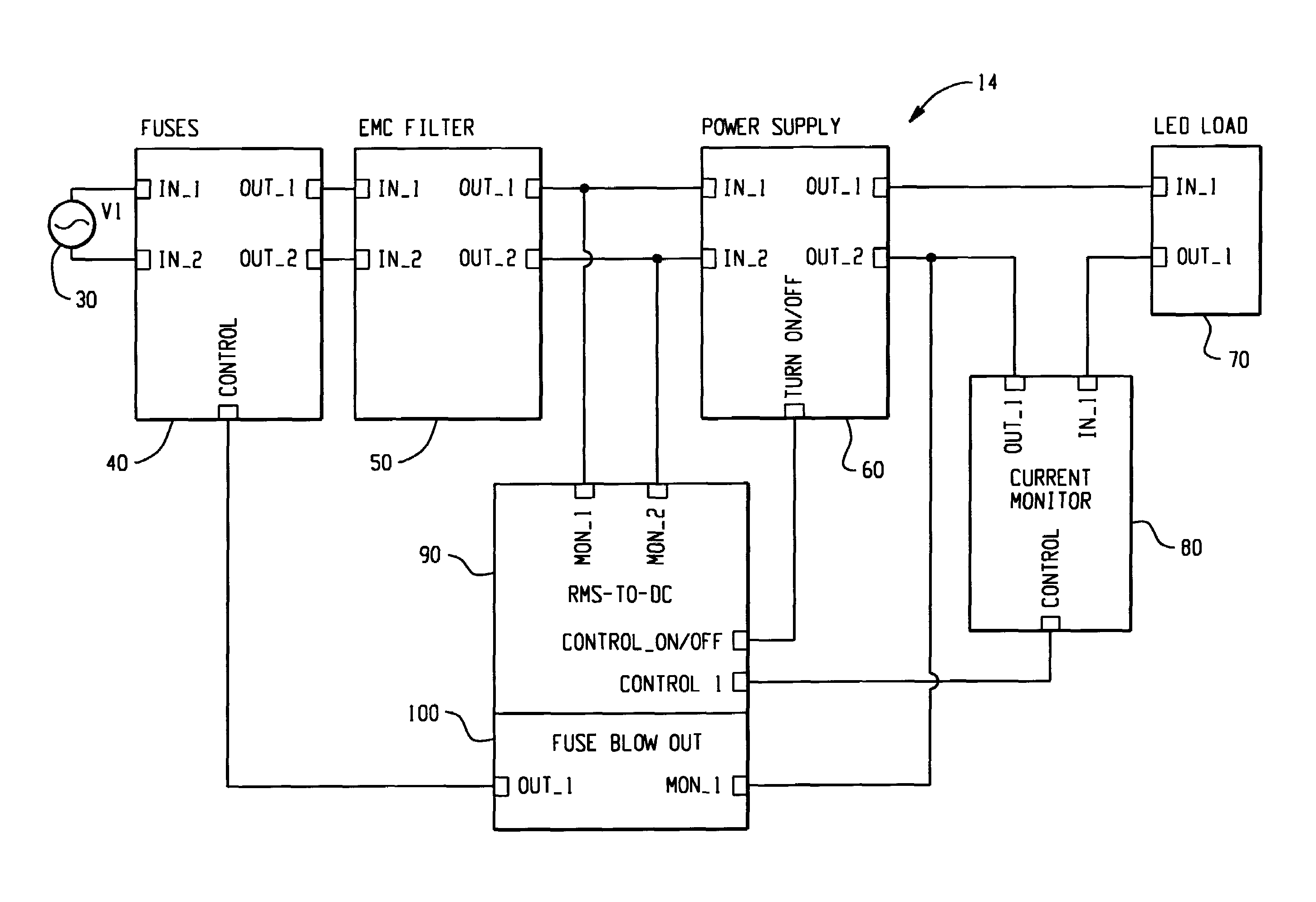 Power supply for LED signal