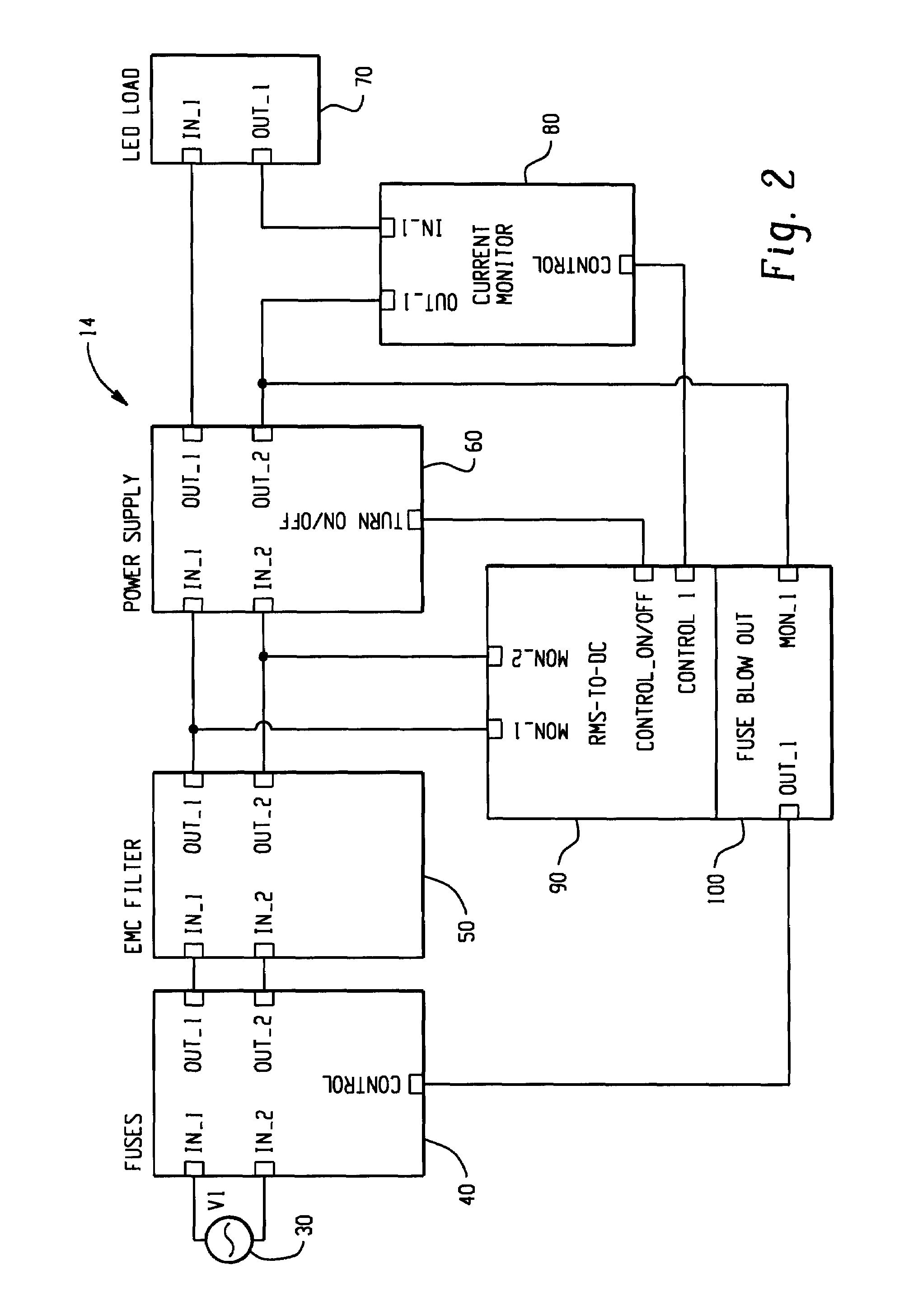Power supply for LED signal