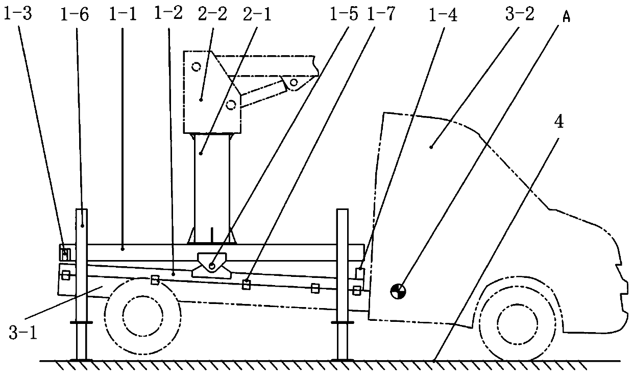 A double-layer sub-frame structure of an aerial work vehicle