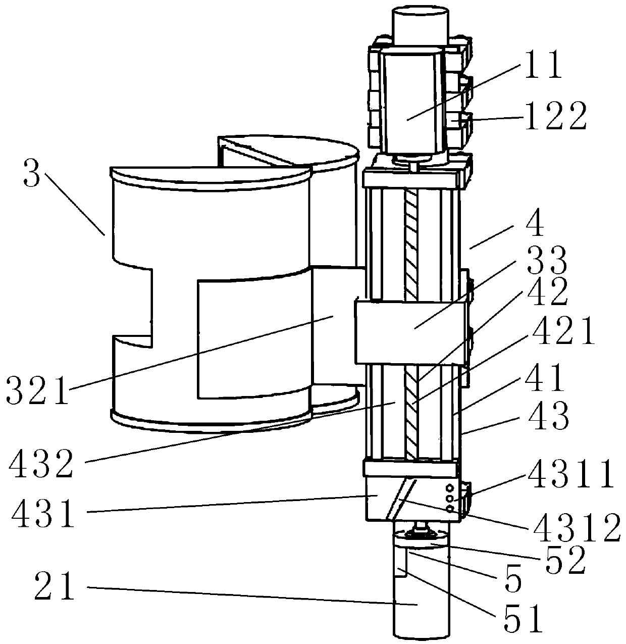 Adjusting and aligning device for creep fatigue testing machine