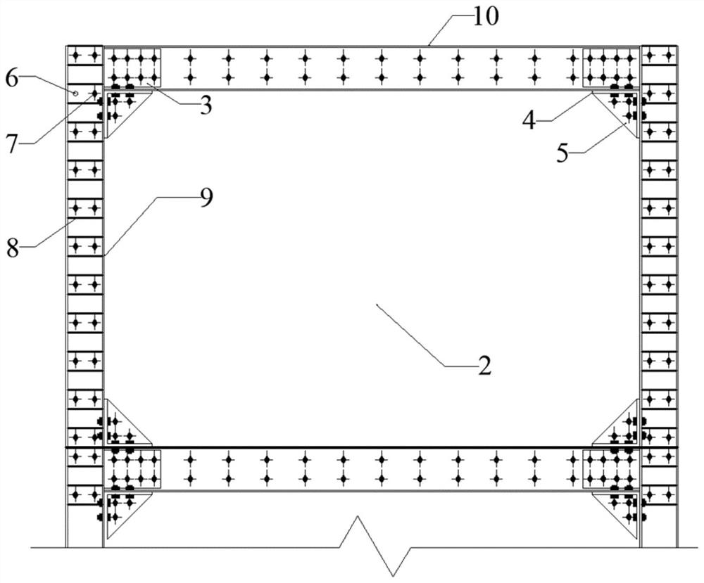 Steel plate shear wall structure with semi-wrapped concrete combination column and anchoring structure thereof