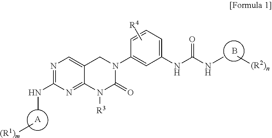 Urea compounds containing 3,4-dihydropyrimido[4,5-D]pyrimidin-2(1H)-one skeleton as protein kinase inhibitors