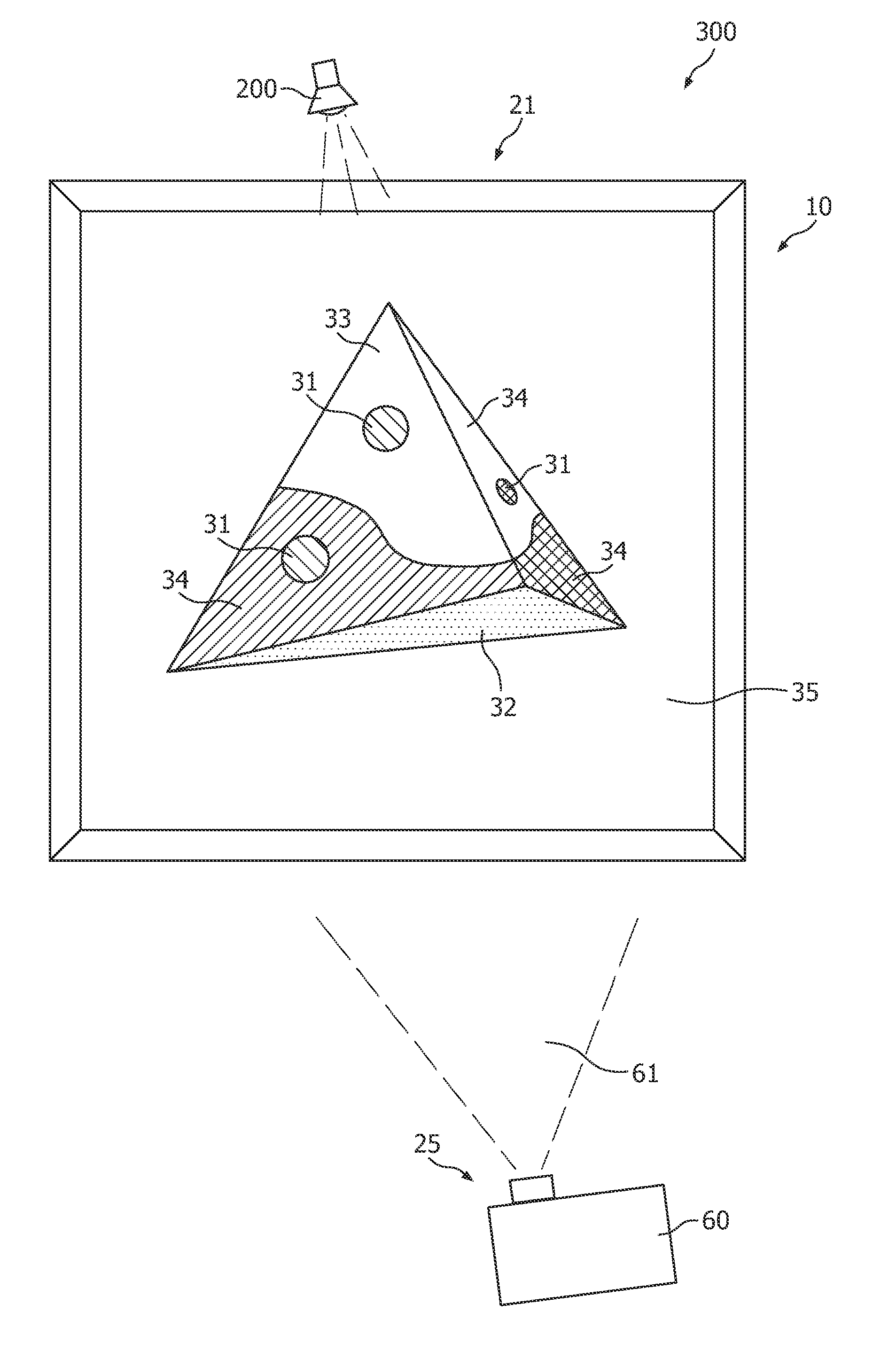 Method of illuminating a 3D object with a modified 2D image of the 3D object by means of a projector, and projector suitable for performing such a method