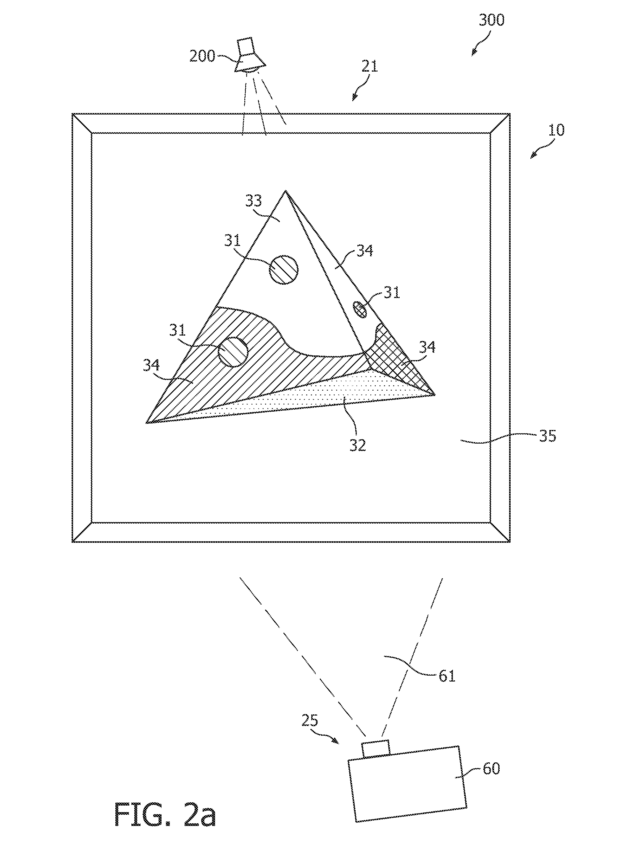Method of illuminating a 3D object with a modified 2D image of the 3D object by means of a projector, and projector suitable for performing such a method