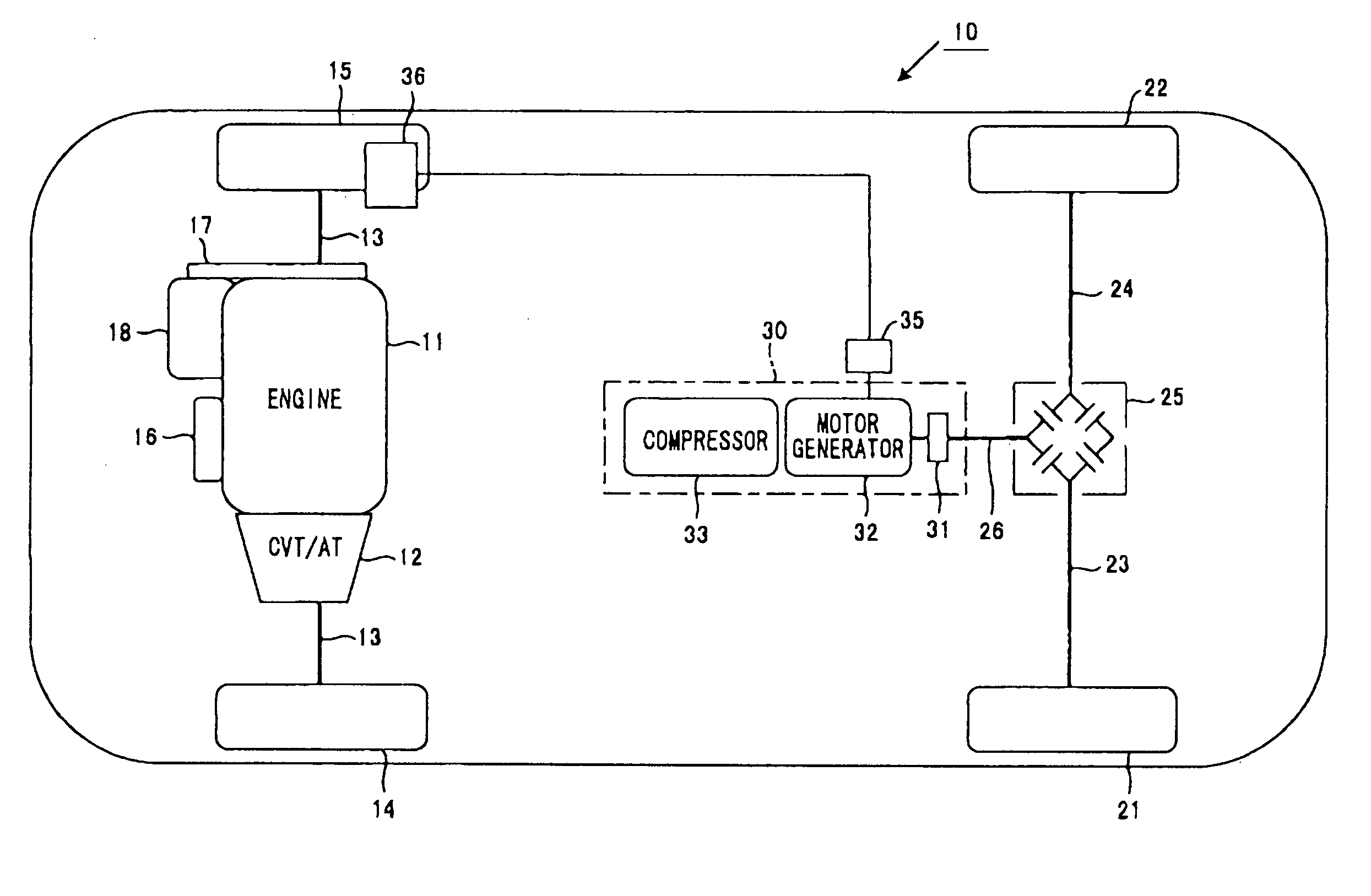 Power train system for vehicle