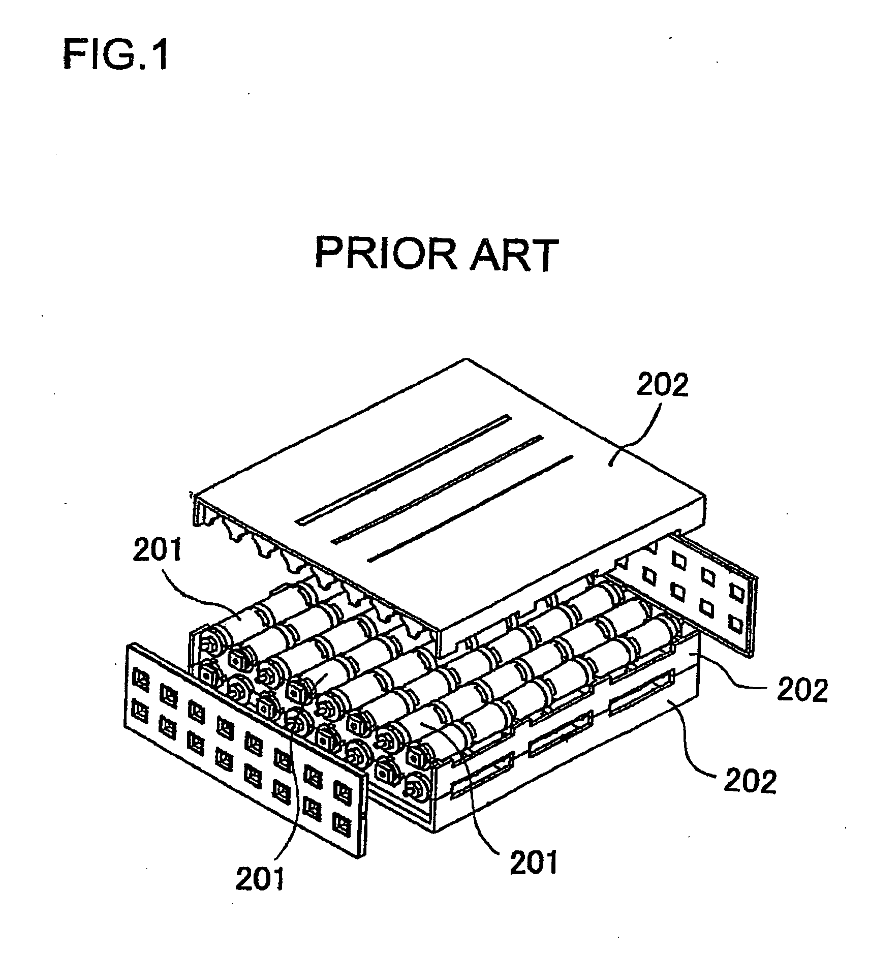 Battery holder for a battery array, and battery array