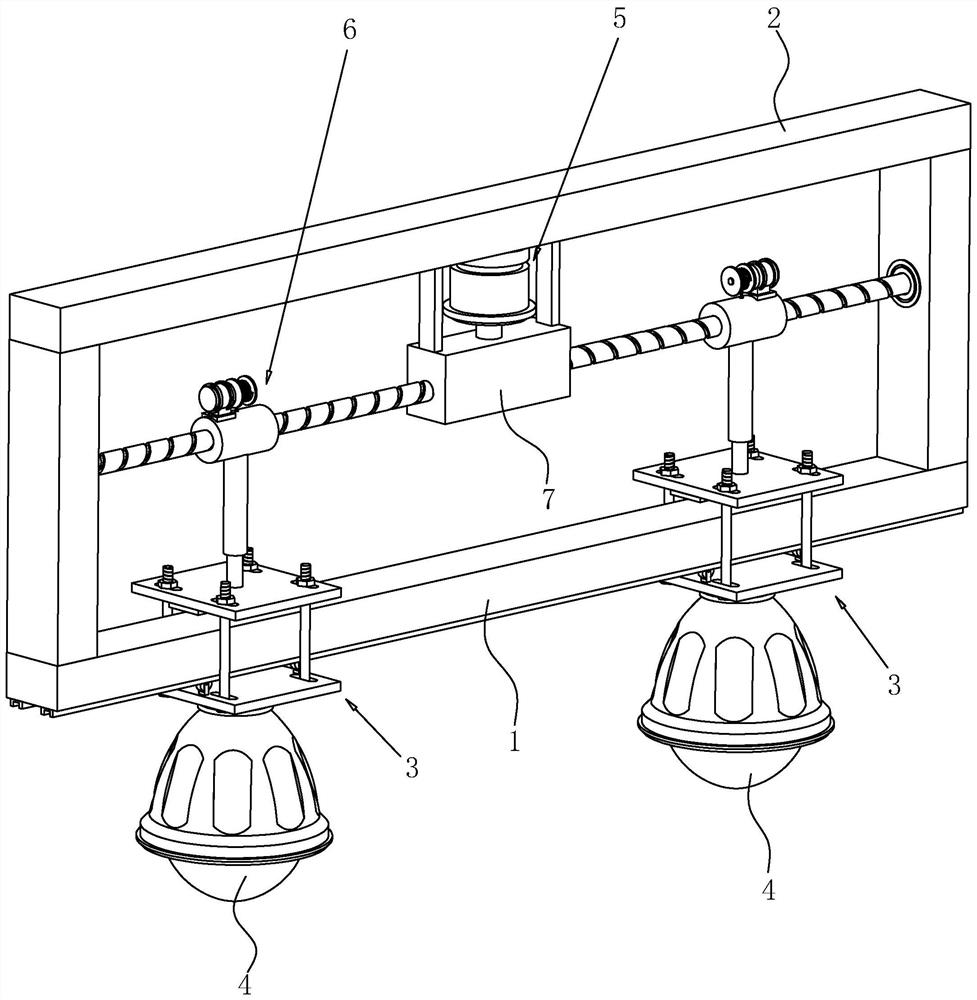 Steel-wood structure ceiling lighting device