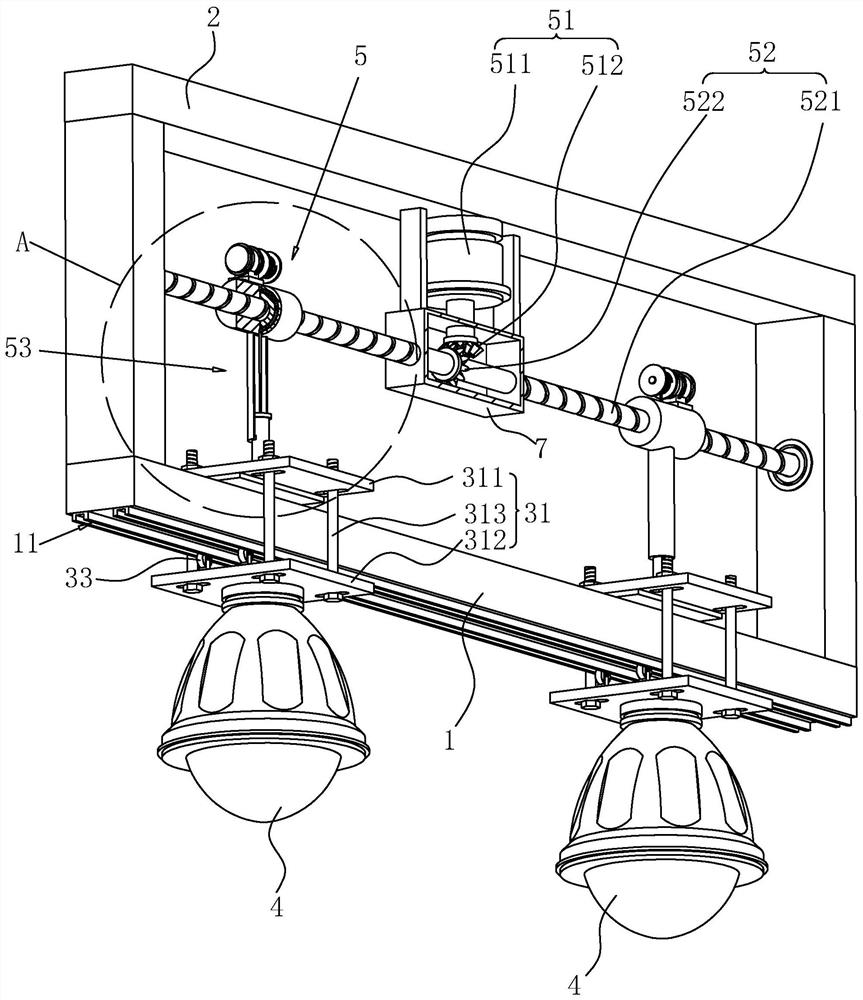 Steel-wood structure ceiling lighting device