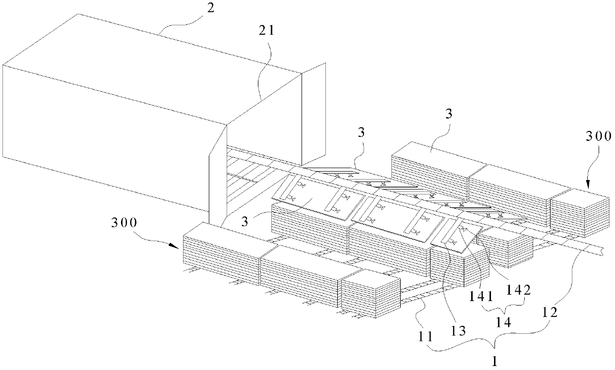 Device and method for paving floor boards of container