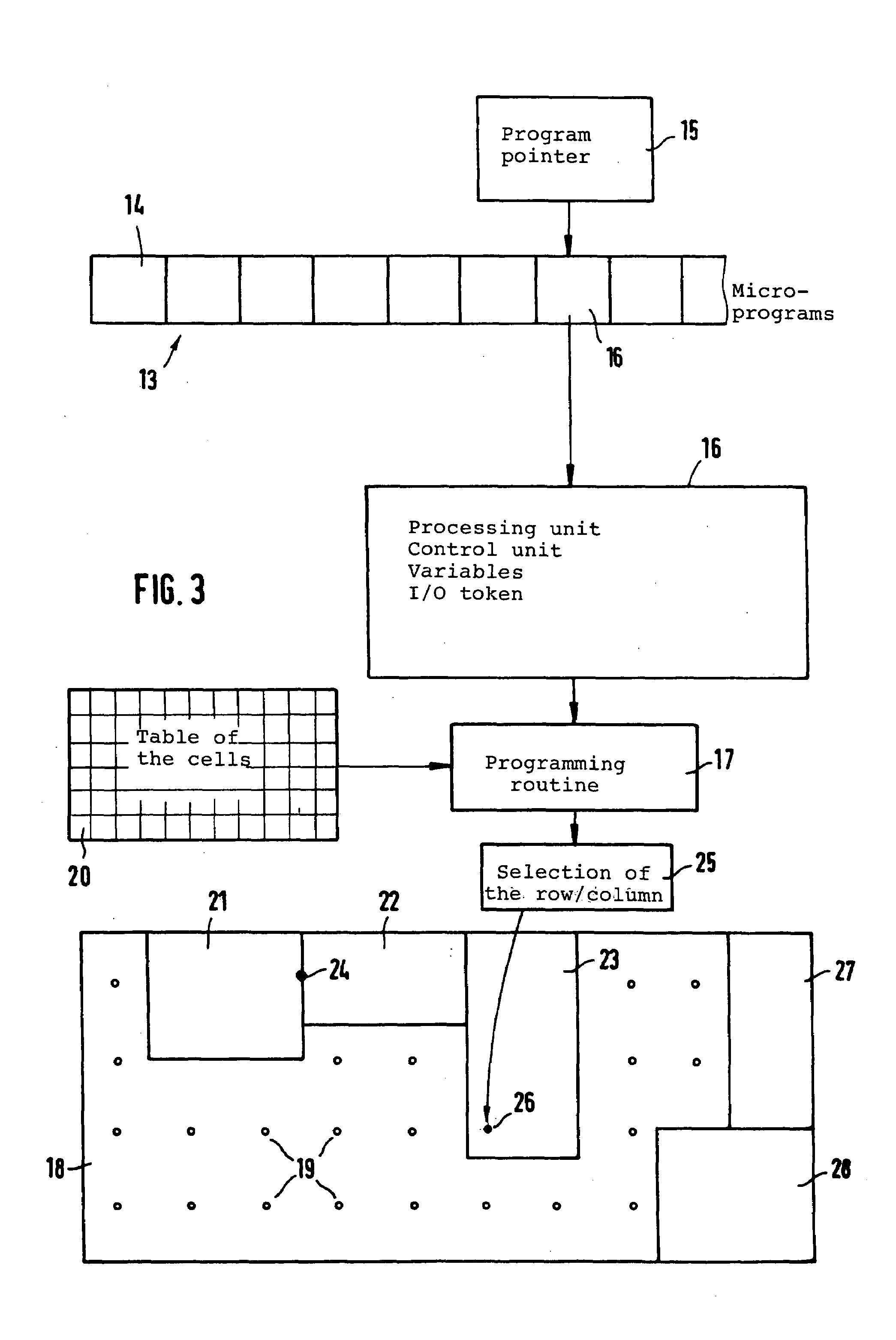 Reprogrammable microprogram based reconfigurable multi-cell logic concurrently processing configuration and data signals