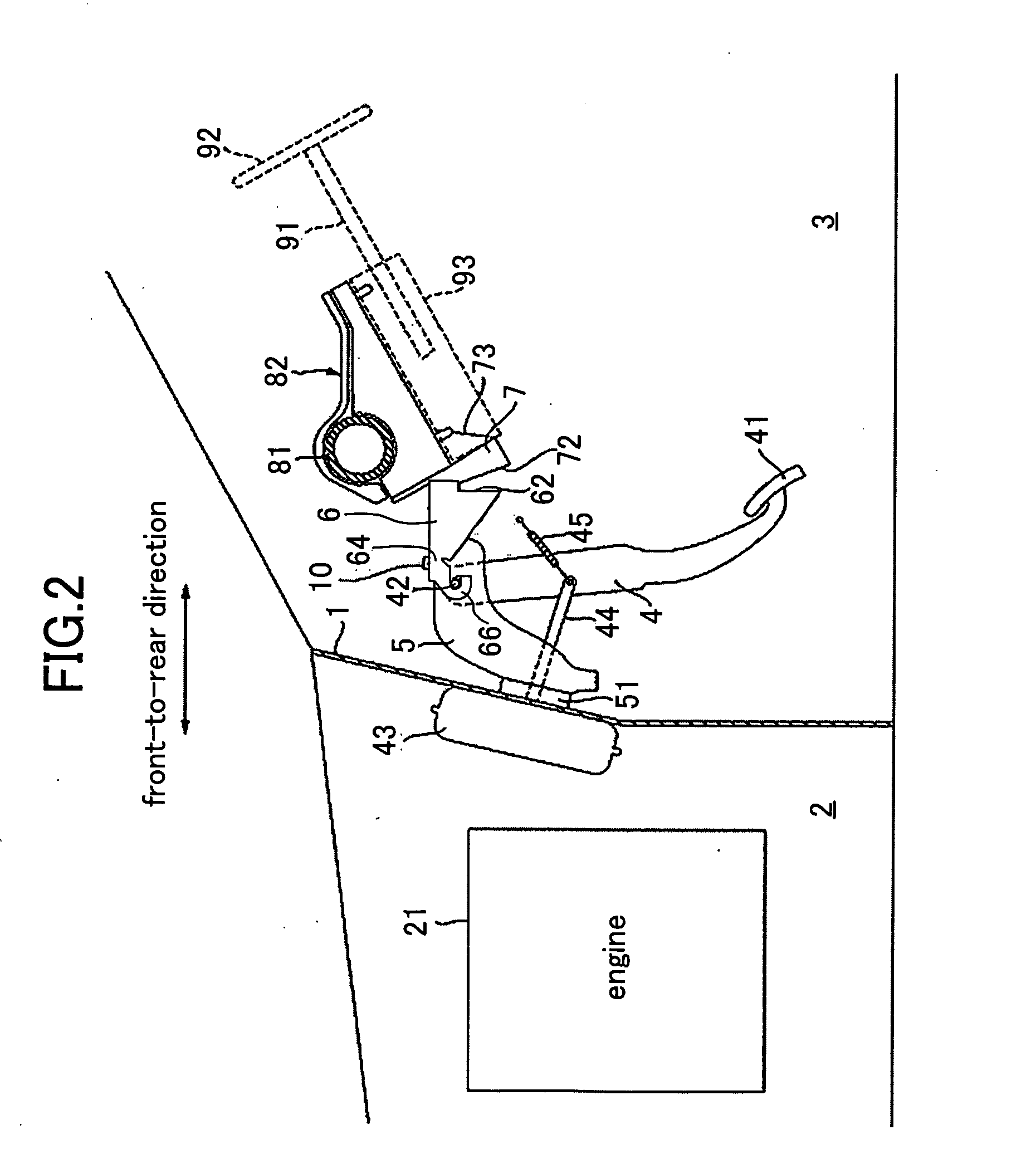 Pedal assembly support structure for vehicle