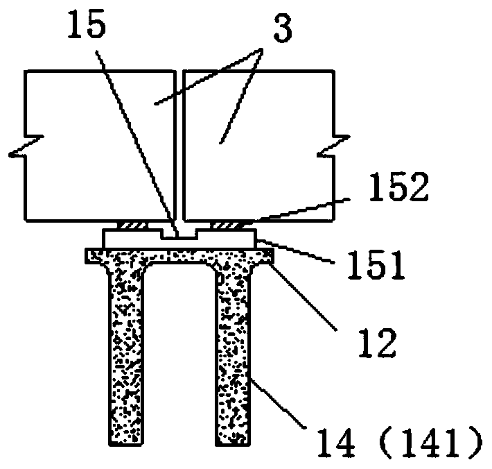 Pi-shaped cross section prefabricated capping beam adopting internal prestressed steel bar and prefabricated method thereof