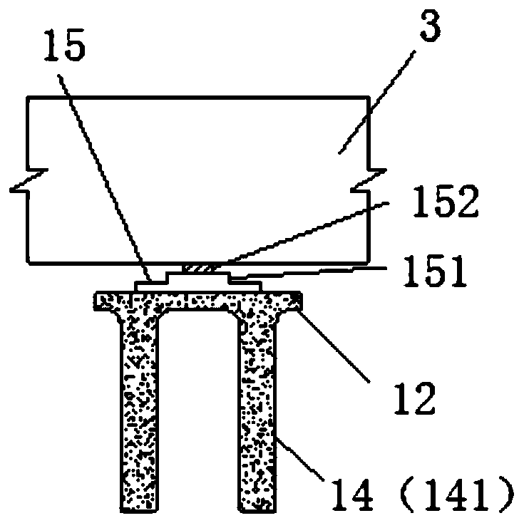 Pi-shaped cross section prefabricated capping beam adopting internal prestressed steel bar and prefabricated method thereof