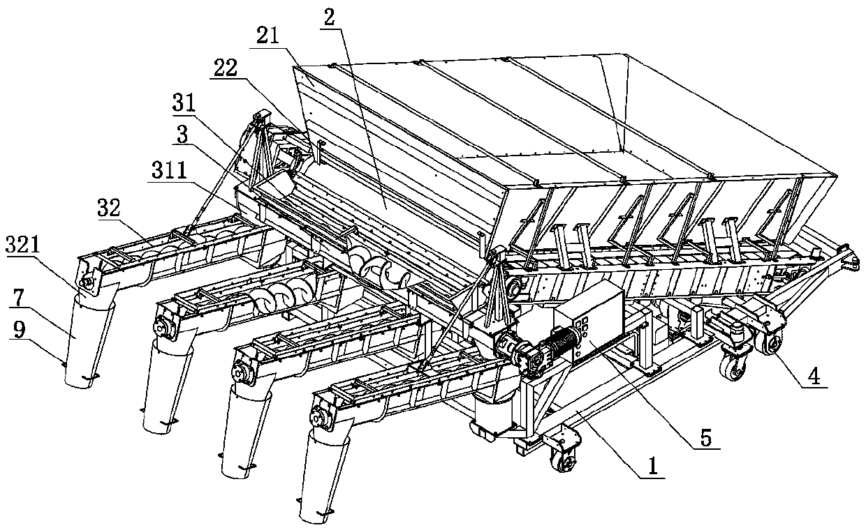 Mobile bagging machine for fermented materials and bagging application method of mobile bagging machine