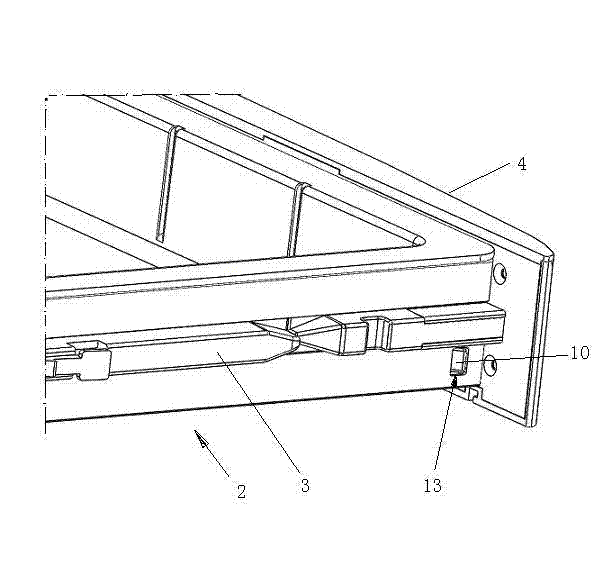 Medical cart with positioning mechanism vertical to pull-out direction on drawer