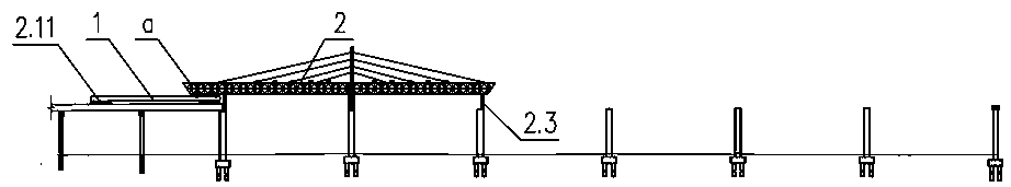 Two-span continuous-construction steel-mixed composite bridge construction method adopting back rope type bridge erecting machine