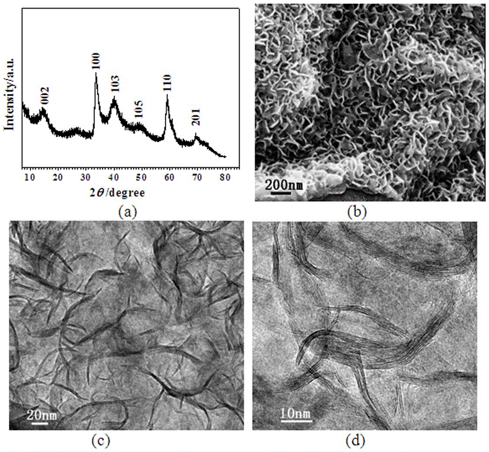 WS2 nanowatt/graphene electrochemical magnesium storage composite electrode and preparation method