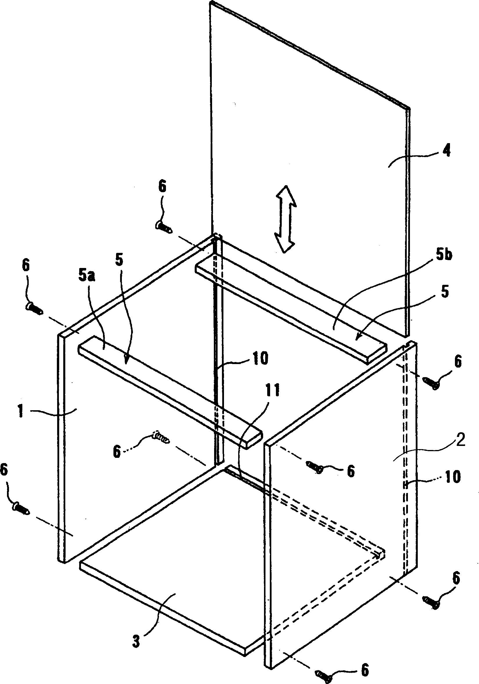 Cabinet and construction method for its back plate