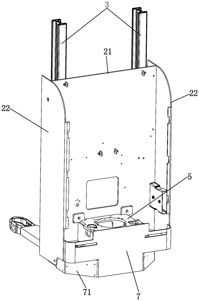 Compact AGV frame and AGV forklift