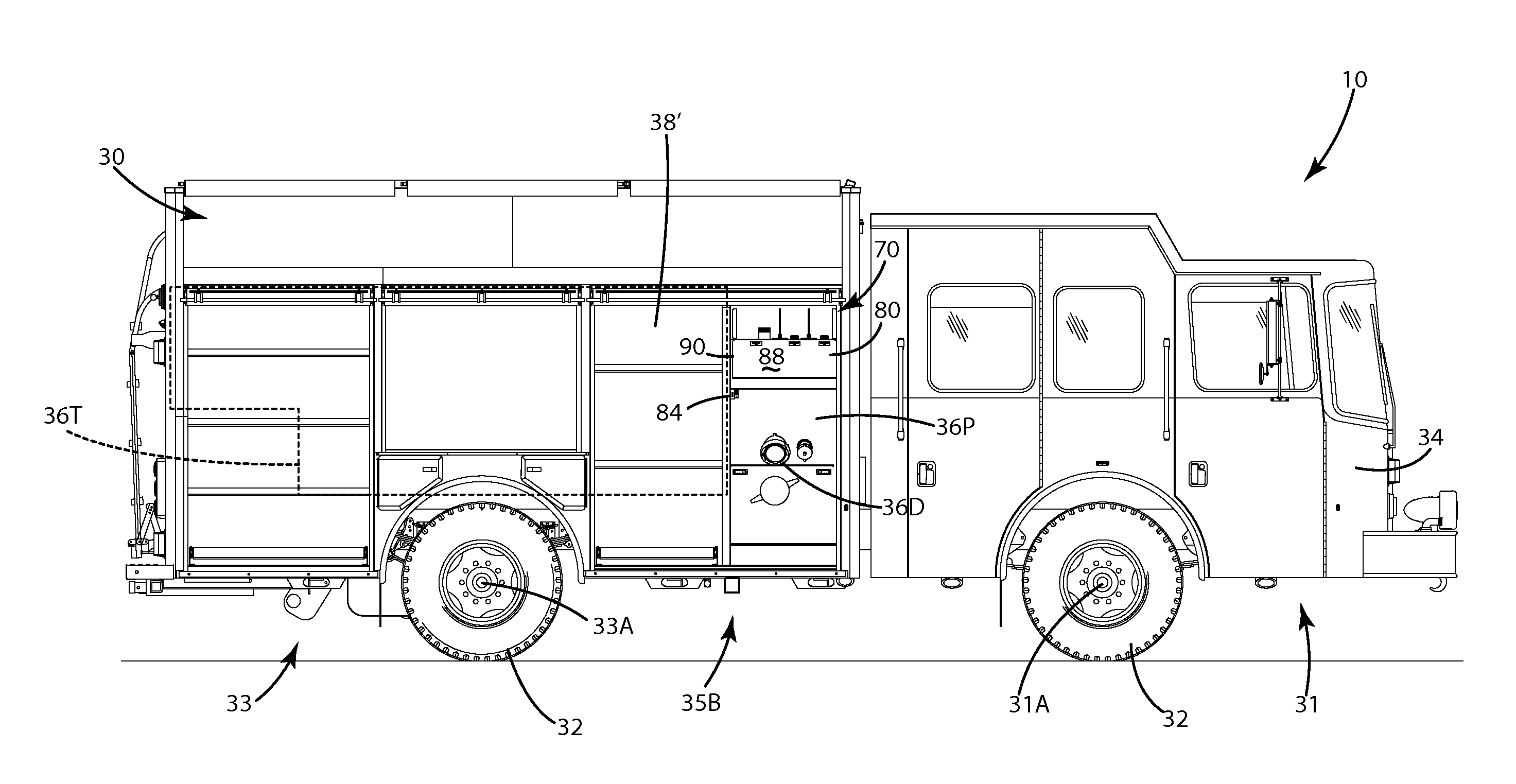 Firefighting or rescue apparatus including an extendable crosslay hose bed