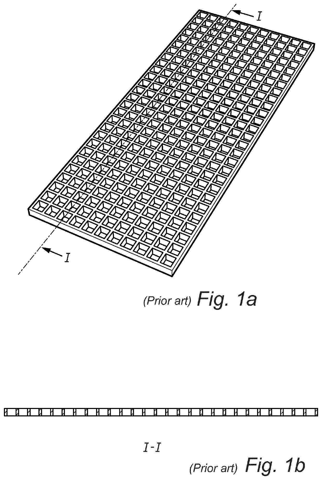 Filter panel with structures support grid and drum filter with said filter panel