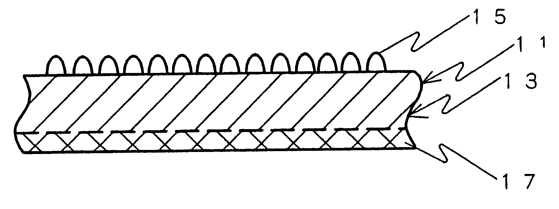 Female component for touch and close fastener and method of manufacturing the same