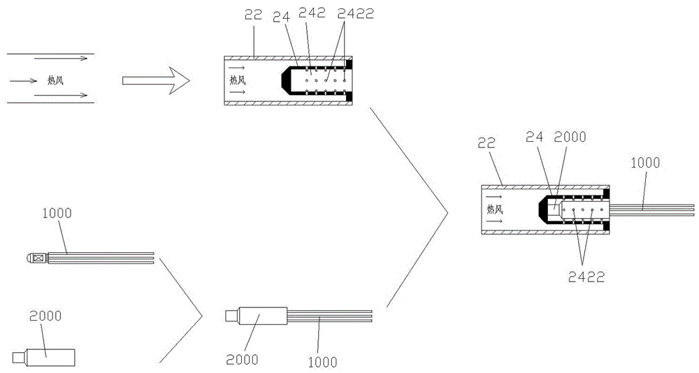 Heating tool for heat shrinkage sealing cap for automobile wire harness