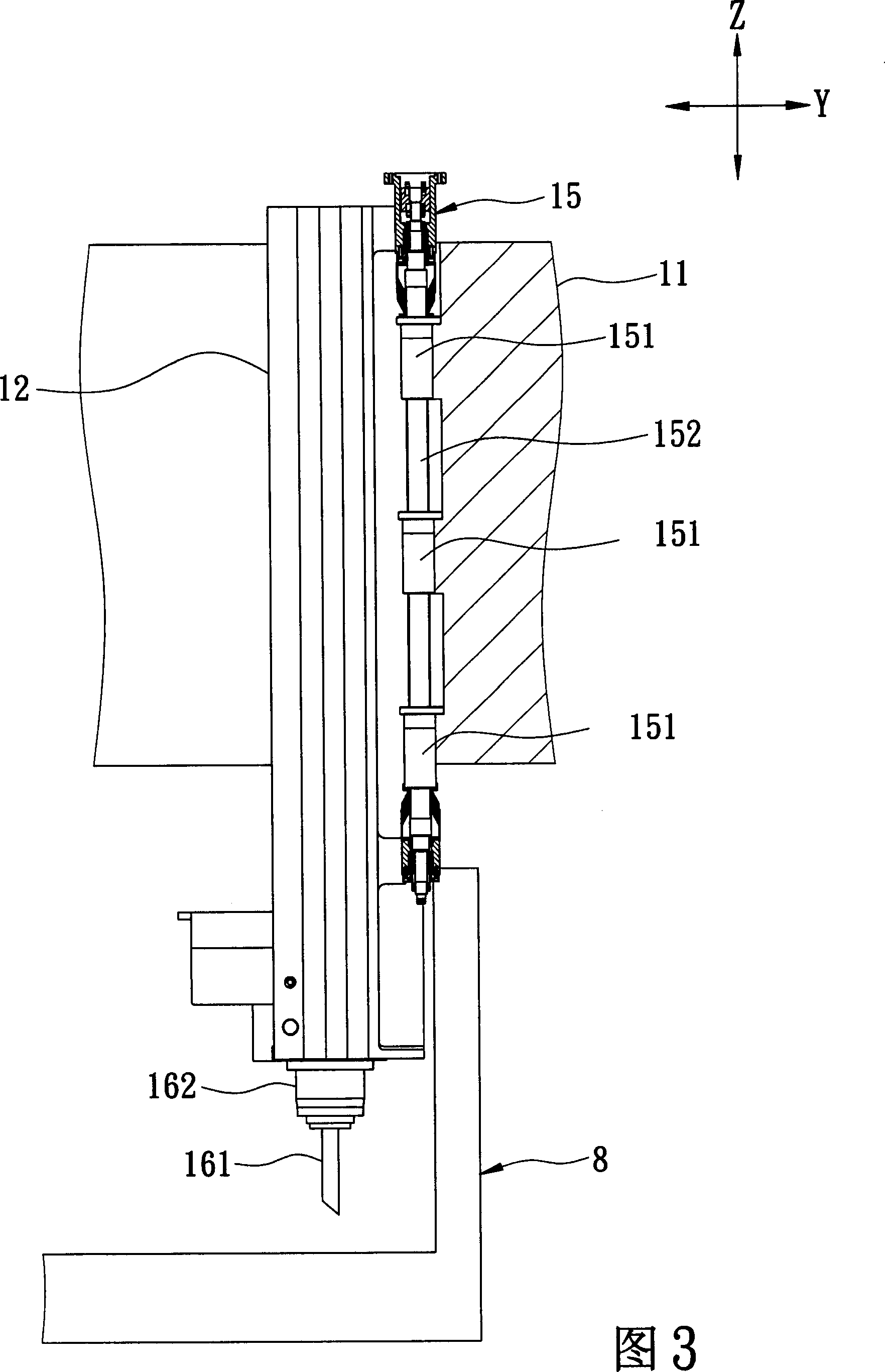 Spindle nose for processing central machine