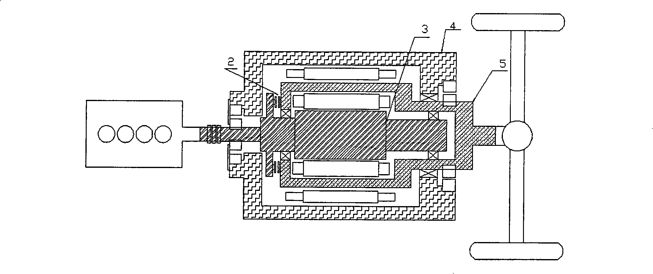 Control method for hybrid power automobile equipped with two mechanical end motors
