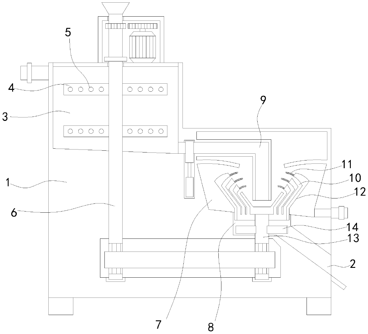 Rare-earth processing wastewater dosing, separating and purifying integrated device