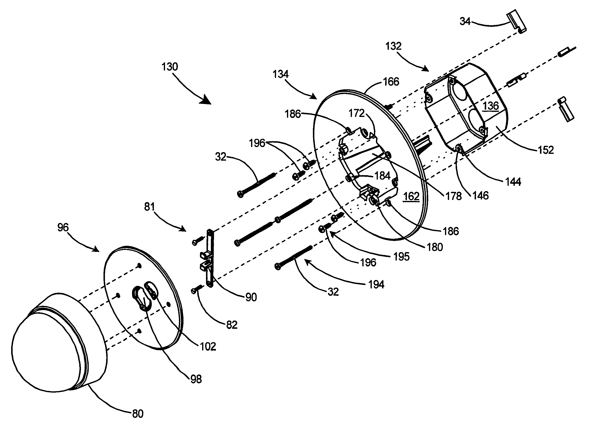 Electrical box assembly for mounting and supporting a security camera or fixture