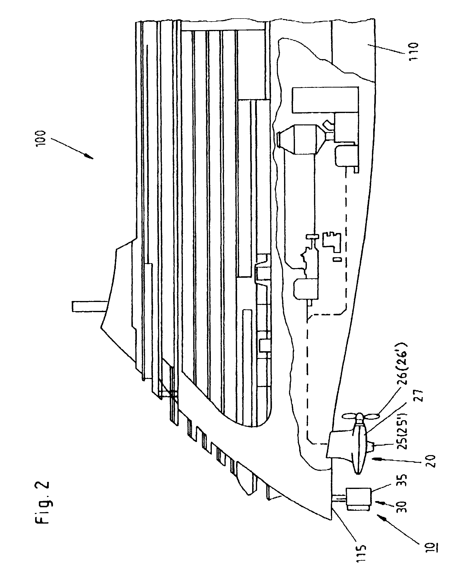 Propulsion system for ships, in particular for cruise vessels