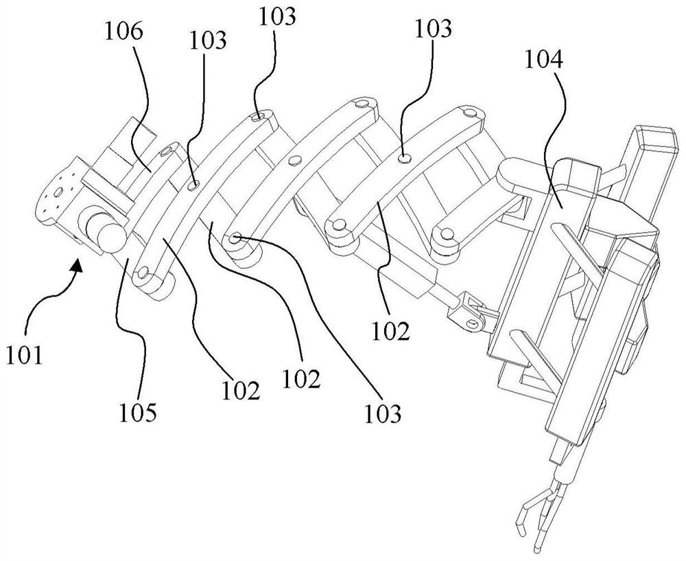 Instrument arm from operating end