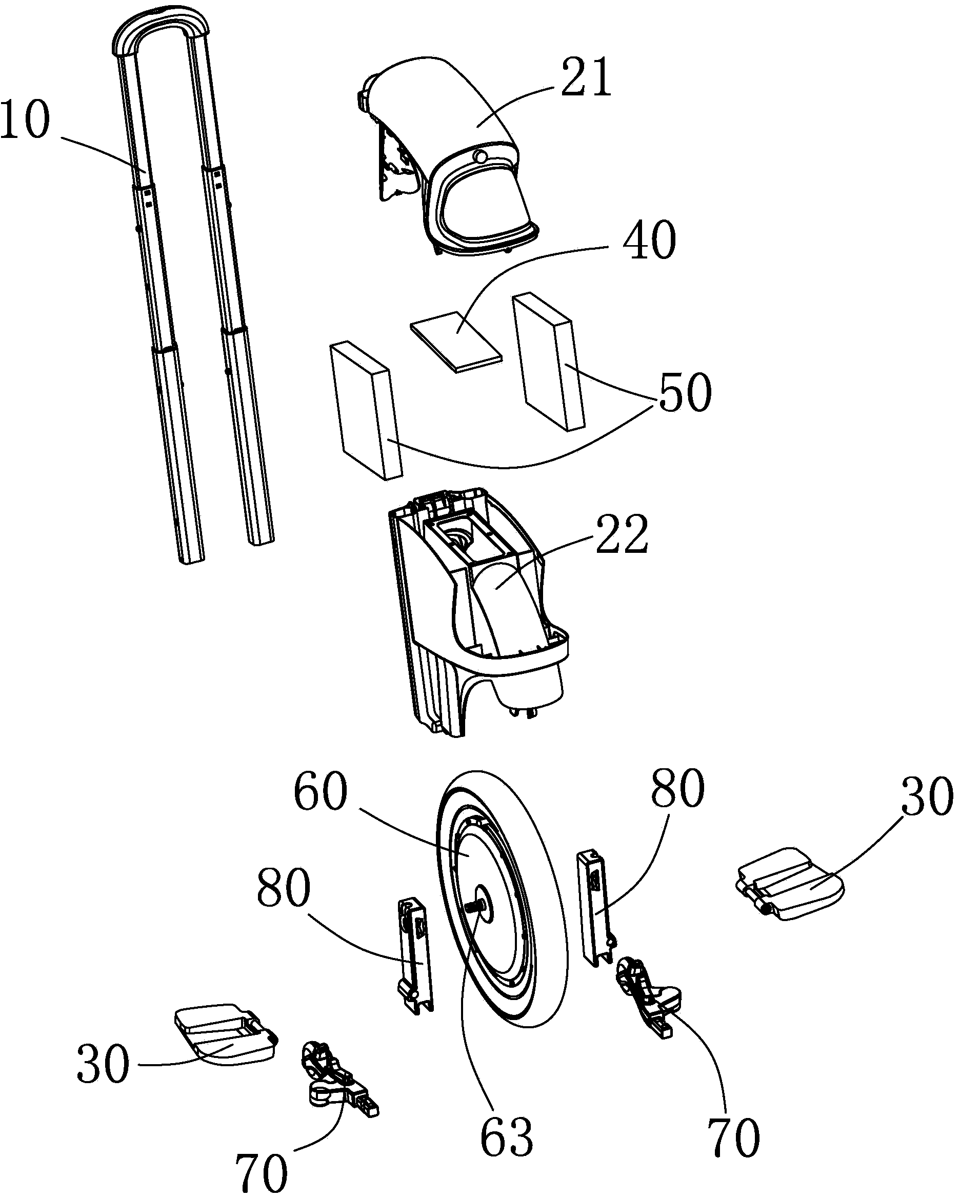 Self-balancing electric monocycle